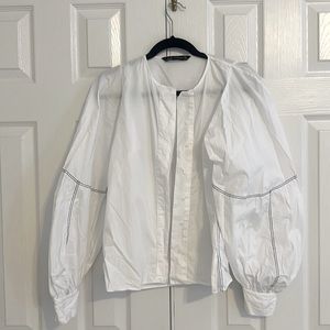 Zara Puff Sleeve white blouse